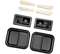 Qxryzp Moulure de poignée de porte de coffre Gledewen Poignées de porte extérieures intérieures gauche côté conducteur droit passager, pour Jeep 1991-1996, pour Wrangler Yj 1997-2004