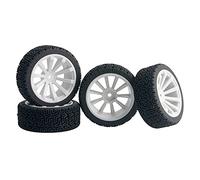 Qxryzp Pneus de Course Plats avec décalage Roue 6mm, for HSP, for HPI, Voiture sur Route 1.10, 4 pièces Pneus Tout-Terrain pour Voitures télécommandées(602-8014)