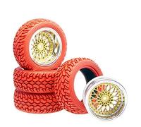 Qxryzp Pneus de Rallye à décalage Roue 9 mm, Voiture sur Route 1:16 Pneus Tout-Terrain pour véhicules télécommandés(Rot)