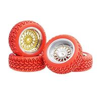 Qxryzp Pneus de Rallye à décalage Roue placage 6 mm 1.16 Voiture sur Route Pneus Tout-Terrain pour véhicules télécommandés(Rot)