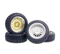 Qxryzp Pneus de Rallye à décalage Roue placage 6 mm 1.16 Voiture sur Route Pneus Tout-Terrain pour Voitures télécommandées(Schwarz)