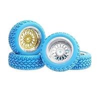 Qxryzp Pneus de Rallye à décalage Roue placage 6 mm 1.16 Voiture sur Route Pneus Tout-Terrain pour Voitures télécommandées(Blue)