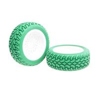 Qxryzp Pneus de Rallye avec déport Roue 6 mm for Voiture sur Route 1,16 Pneus Tout-Terrain pour véhicules télécommandés(Green)