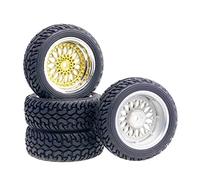 Qxryzp Roue de placage décalée, pneus Rallye 3mm, Voiture sur Route 1:16 Pneus Tout-Terrain pour Voitures télécommandées(Schwarz)