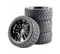 Qxryzp Roues ABS de pneus en Caoutchouc 4 pièces, for HSP, for HPI, 1.10 Course Automobile sur Route Pneus Tout-Terrain pour véhicules télécommandés(Black Wheel)