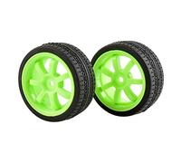 Qxryzp Roues de pneus à poignée 4 pièces, for HSP Racing, Voiture sur Route 1/10 1.10 Pneus Tout-Terrain pour véhicules télécommandés(9005G-6093)