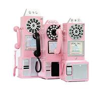 QXSJEDYCH Téléphones décoratifs, modèle de téléphone rétro américain, décoration Murale à Suspendre, Magasin de thé au Lait Rose, Bar, Restaurant, Pendentif Mural, Artisanat Téléphones (Color : B)