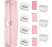 Qxtey Coupe-papier 4 en 1 avec 4 lames, pour scrapbooking, bricolage, bande de carton, multifonction, pour papier A4, projets d'artisanat, carton, photos, étiquettes