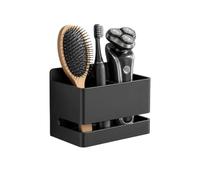 Qxtey Porte-Brosse à Dents Mural, 2 Compartiments avec Rangement Rasoir | Support TêTe De Brosse Dents, Fixation Murale Sans PerçAge, éTanche Et Antirouille Rangement Multifonctionnel Pour Salle Bain