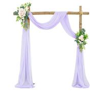 QXWD 1 pièce de tissu drapé pour arche de mariage 75 x 600 cm en mousseline de soie drapé draperie transparente toile de fond réception swag cérémonie décoration