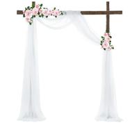 QXWD 1 pièce de tissu drapé pour arche de mariage 75 x 600 cm en mousseline de soie drapé draperie transparente toile de fond réception swag cérémonie décoration