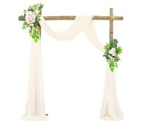QXWD 1 pièce de tissu drapé pour arche de mariage 75 x 600 cm en mousseline de soie drapé draperie transparente toile de fond réception swag cérémonie décoration