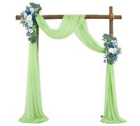 QXWD 1 pièce de tissu drapé pour arche de mariage 75 x 600 cm en mousseline de soie drapé draperie transparente toile de fond réception swag cérémonie décoration