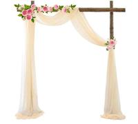 QXWD 1 pièce de tissu drapé pour arche de mariage 75 x 600 cm en mousseline de soie drapé draperie transparente toile de fond réception swag cérémonie décoration