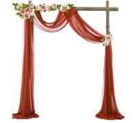 QXWD 1 pièce de tissu drapé pour arche de mariage 75 x 600 cm en mousseline de soie drapé draperie transparente toile de fond réception swag cérémonie décoration