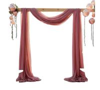 QXWD 1 pièce de tissu drapé pour arche de mariage 75 x 600 cm en mousseline de soie drapé draperie transparente toile de fond réception swag cérémonie décoration