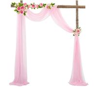 QXWD 1 pièce de tissu drapé pour arche de mariage 75 x 600 cm en mousseline de soie drapé draperie transparente toile de fond réception swag cérémonie décoration