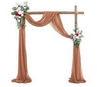 QXWD 1 pièce de tissu drapé pour arche de mariage 75 x 600 cm en mousseline de soie drapé draperie transparente toile de fond réception swag cérémonie décoration