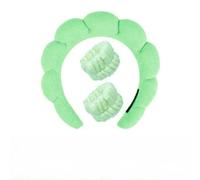 QXWD Bandeau de spa en éponge avec bracelets pour laver le visage Large bandeau rembourré Soin de la peau Démaquillage Douche Femme