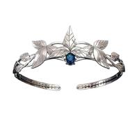 QXWD Diadème de diadème de diadème de déesse en cristal pour femme et homme Motif feuilles, taille unique, Métal Précieux, Perle