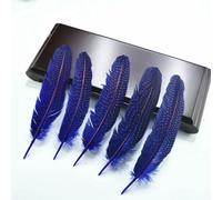 QXWD Lot de 10 plumes de pintade naturelles pour fabrication de bijoux, plumes de faisan tachetées, décoration de mariage, accessoires d'artisanat