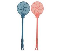 QXWD Lot de 2 tapettes à mouches épaisses à long manche en maille pour balcon, terrasse, garage