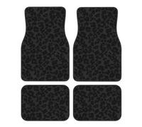 QXWD Lot de 4 tapis de sol de voiture avant et arrière avec envers en caoutchouc Motif léopard Noir