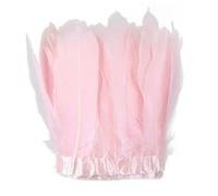 QXWD Ruban en plumes d'oie naturelles pour décoration de mariage et travaux manuels Rose Blanc 1,8 m