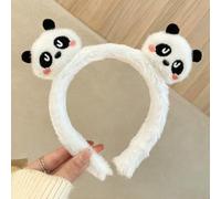 QXWD Serre-tête panda mignon pour femme Lavage du visage spécial bandeau antidérapant en peluche à bords larges pour filles Accessoires pour cheveux