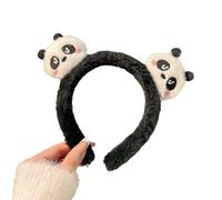 QXWD Serre-tête panda mignon pour femme Lavage du visage spécial bandeau antidérapant en peluche à bords larges pour filles Accessoires pour cheveux