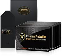 QXWPBV Lot de 5 cartes de blocage RFID, cartes de protection NFC intelligentes avec puce de blocage, protège les cartes de crédit et de débit dans un portefeuille ou un sac à main, bloqueur de signal