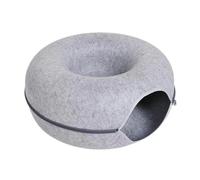 QXWYBYQGW Lit for Chat en Forme de Donut, Tunnel interactif Feutre for Animaux Compagnie, Jouets d'intérieur, Jouet d'entraînement for Chaton, Accessoires for chenil(Light Gray,60x60x23cm)