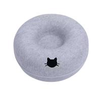 QXWYBYQGW Lit for Chat en Forme de Donut, Tunnel interactif Feutre for Animaux Compagnie, Jouets d'intérieur, Jouet d'entraînement for Chaton, Accessoires for chenil(Light Gray Cat Head,60x60x23cm)