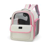QXWYBYQGW Sac à Dos for Animaux de Compagnie, Grand Format, Transparent, Respirant, Portable, Accessoire for Chien(Pink)