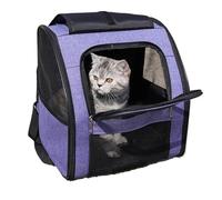 QXWYBYQGW Sac À Dos for Chat, Grand Espace, Respirant, Portable, for Chats Et Chiots, Transport De Fournitures for Animaux De Compagnie(Purple,L 47x40x26cm)