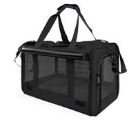 QXWYBYQGW Sac De Transport Pliable for Chat, en Maille Respirante, avec Coussin Double Face, Durable, for Le Transport des Animaux De Compagnie(Black)