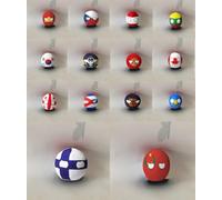 QXXKJDF 7,9 po 3,9 po Balles de Campagne, Peluche, Allemagne, Fidji, Congo, Mexique, Canada, Congo, Jouets en Peluche, Balle de Campagne(14PC,7.8in)