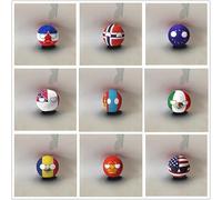 QXXKJDF 7,9 po 3,9 po Balles de Campagne, Peluche, Allemagne, Fidji, Congo, Mexique, Canada, Congo, Jouets en Peluche, Balle de Campagne(9PC1,3.7in)