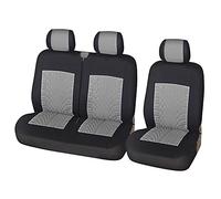 QXYOGO Housses de Siège Voiture Universelle 2 + 1 siège Couvre-siège de Voiture Protecteur Transporteur/Fourgon, couvercles Tissu Polyester Universel, Accessoires d'intérieur Camion(Gray)