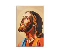 QXYUIN Poster de Jésus Cubiste avec blocs de couleurs, décoration murale sur toile, esthétique et décorative pour chambre, 40 x 60 cm, style sans cadre