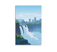 QXYUIN Poster de voyage Niagara Falls Canada, cascade emblématique avec toile de fond d'horizon urbain.jpg Poster mural sur toile esthétique et décorative pour chambre 40 x 60 cm sans cadre
