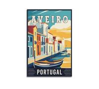 QXYUIN Poster paysage portugal, canal Aveiro et maisons colorées. jpg Poster mural sur toile esthétique et décorative pour chambre 40 x 60 cm sans cadre