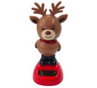 Qxzrdoris Renne de Noël Dansant Solaire, Figurine Solaire Dansante Voiture | Figurine Qui Bouge pour Décoration de Noel Tableau de Bord de Voiture Bureau Maison, Cadeau pour Conducteur