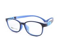 QYAJS Monture de lunettes pour enfants TR90 flexible pliable monobloc sûr pour filles et garçons, bleu, Medium