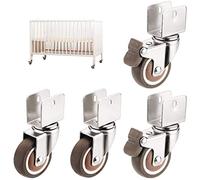 QYANPEN roulettes pivotantes de 1,5", roulettes Robustes avec Caoutchouc, Plaque de Montage en U, pour jardinières, berceaux, capacité de Charge 146 lb/66 kg, avec vis, 4 pièces (18,2 mm, 2 Freins +