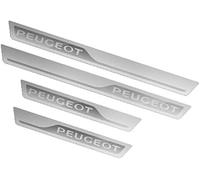 QYCJKL 4 Pièces Protection Seuil de Porte Voiture pour Peugeot 408 508 2008 5008 4008 508L, Plaques de Protection en Acier Inoxydable Plinthes, Garnitures de Seuil Portière Voiture