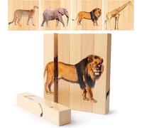 QYDKWK Puzzles en Bois pour Enfants de 2 Ans Puzzle Animalier Chunky 4 en 1 Puzzle Jouets en Bois Montessori Jeux Éducatifs Cadeaux pour Les Tout-Petits Garçons et Filles
