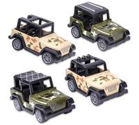 QYEHF Jeep Vehicle Alloy Diecast Model，4PCS Alliage Voiture modèle Voiture Camouflage Jeep modèle Voiture de Rallye,Jouet Cadeau Ensemble Jouet Décoration pour Garçons et Filles (8 * 3.9 * 4.5CM)