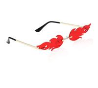 QYEHF Lunettes de Soleil Flamme, lunettes de soleil lunettes de soleil créatives drôles nouveauté fête lunettes, pour La Plage, l'Été,Halloween Punk Cosplay Déguisement,Rouge