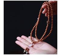 QYEURFOF Bracelets de Perles Bodhi, Bracelet enroulé de Perles Teck 6Mm, 108 délicates en Bois Bouddha, amulette Chapelet Unisexe for prière, méditation Mala